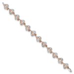 14K White and Rose Gold Complete 1/3 carat Diamond 15 and Rose Quinceanera Heart 7 inch Bracelet - Image 2