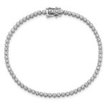 14k White Gold 1 carat Lab Grown Diamond VS/SI+ G+ Complete Round Tennis Bracelet - Image 4