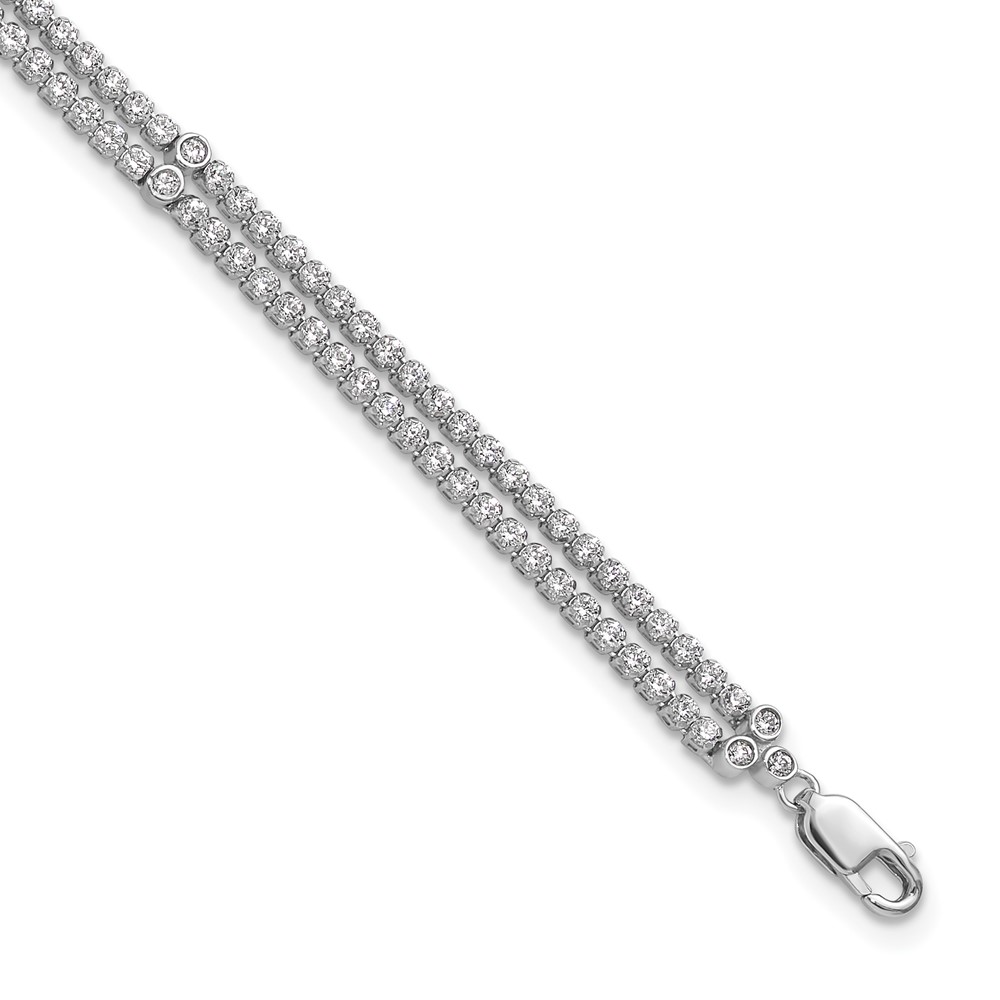 BM10270-276-WAA.jpg 14k White Gold 2 3/4 carat Lab Grown Diamond VS/SI+ G+ Complete Double Strand 7.25 inch with 1 inch extension Bracelet - Image 1