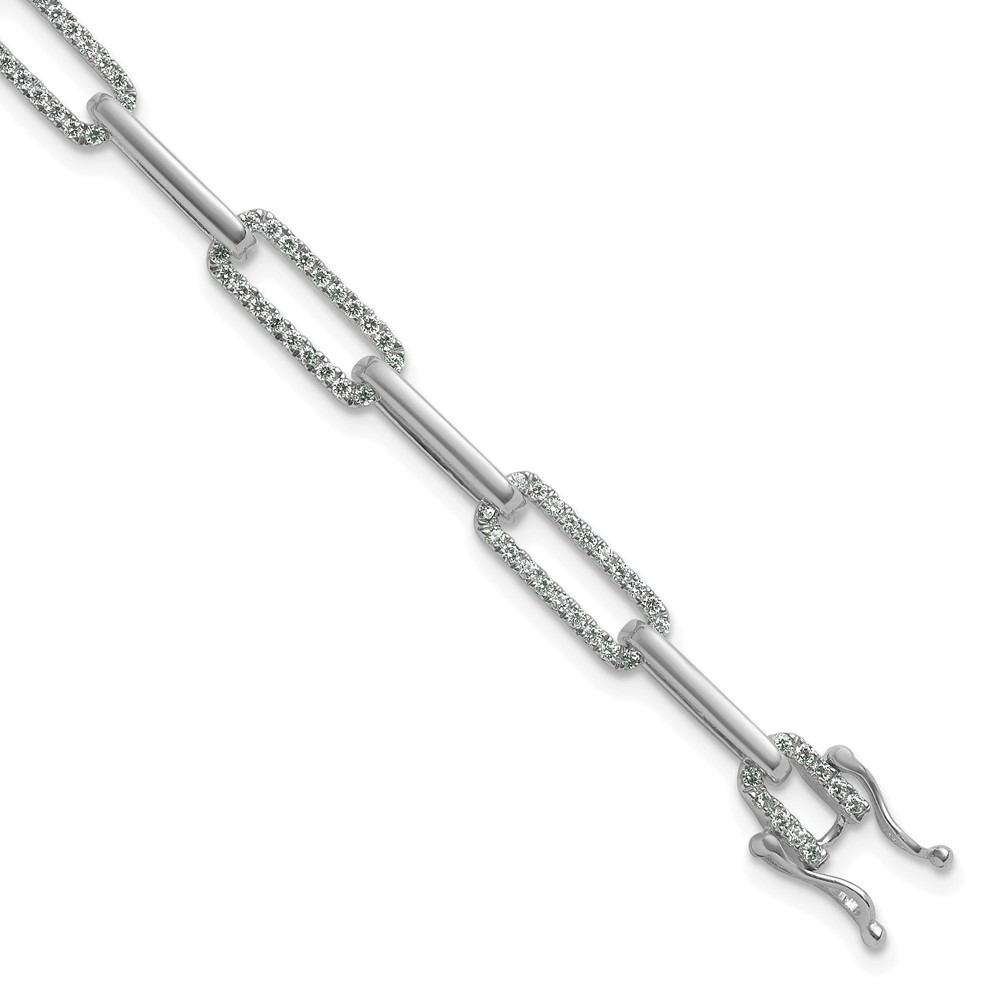 BM10272-140-WAA-1.jpg 14k White Gold 1 3/8 carat Lab Grown Diamond VS/SI+ G+ Complete Fashion Link Bracelet - Image 1