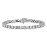 14k White Gold  9 carat Lab Grown Diamond VS+ F+ Complete Tennis Bracelet - Image 3