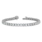 14k White Gold  10 carat Lab Grown Diamond VS+ F+ Complete Tennis Bracelet - Image 5