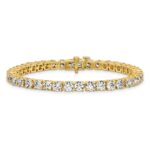 14k 12 1/2 carat Lab Grown Diamond VS+ F+ Complete Tennis Bracelet - Image 3