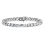 14k White Gold  14 carat Lab Grown Diamond VS+ F+ Complete Tennis Bracelet - Image 3
