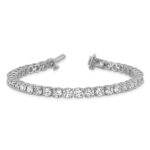 14k White Gold  14 carat Lab Grown Diamond VS/SI+ G+ Complete Tennis Bracelet - Image 5