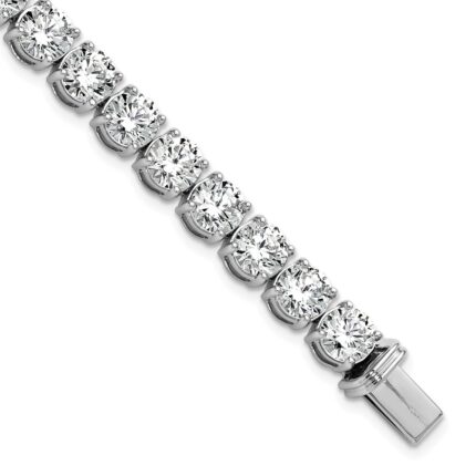 14k White Gold  25 carat Lab Grown Diamond VS/SI+ G+ Complete Tennis Bracelet