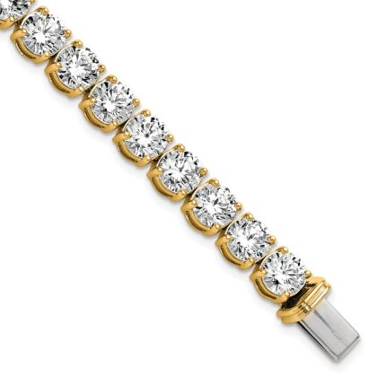 14k 25 carat Lab Grown Diamond VS+ F+ Complete Tennis Bracelet