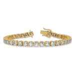 14k 11 1/8 carat Lab Grown Diamond VS+ F+ Complete Tennis Bracelet - Image 5