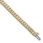 14k 7 carat Lab Grown Diamond VS/SI+ G+ Complete Princess Bezel Set Tennis Bracelet