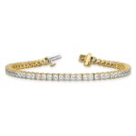 14k 7 carat Lab Grown Diamond VS/SI+ G+ Complete Princess Prong Set Tennis Bracelet - Image 5