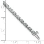 14k White Gold 7 carat Lab Grown Diamond VS/SI+ G+ Complete Princess and Round Tennis Bracelet - Image 6