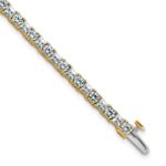 14k 7 carat Lab Grown Diamond VS/SI+ G+ Complete Princess and Round Tennis Bracelet