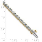 14k 7 carat Lab Grown Diamond VS/SI+ G+ Complete Princess and Round Tennis Bracelet - Image 6