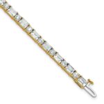 14k 10 carat Lab Grown Diamond VS/SI+ G+ Complete Emerald and Round Tennis Bracelet