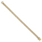 14K Polished Complete 2.6 carat Diamond Fancy Curb Link 7 inch Bracelet - Image 2