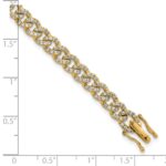 14K Polished Complete 2.6 carat Diamond Fancy Curb Link 7 inch Bracelet - Image 5