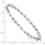 14k White Gold 1 carat Lab Grown Diamond VS/SI+ G+ Complete Hinged Bangle Bracelet - Image 3