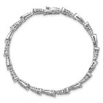 14k White Gold 3 3/8 carat Lab Grown Diamond VS/SI+ G+ Complete 7 inch Bracelet - Image 4