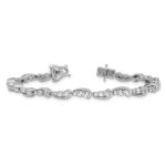 14k White Gold 3 3/8 carat Lab Grown Diamond VS/SI+ G+ Complete 7 inch Bracelet - Image 5