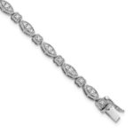 14k White Gold 1 carat Lab Grown Diamond VS/SI+ G+ Complete 7 inch Fancy Bracelet