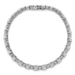 14k White Gold 11 carat Lab Grown Diamond VS/SI+ G+ Complete Round and Oval 7 inch Fancy Tennis Bracelet - Image 4