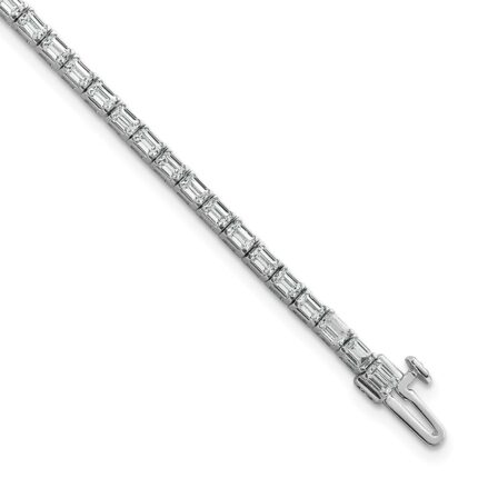 14k White Gold 5 carat Lab Grown Diamond VS/SI+ G+ Complete Emerald Tennis Bracelet