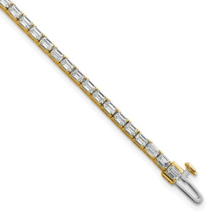 14k 5 carat Lab Grown Diamond VS/SI+ G+ Complete Emerald Tennis Bracelet