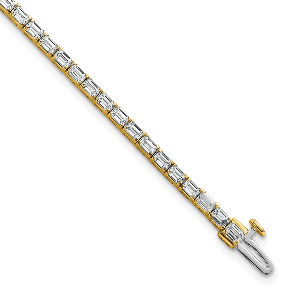 BM10541-500-YAA.jpg 14k 5 carat Lab Grown Diamond VS/SI+ G+ Complete Emerald Tennis Bracelet - Image 1