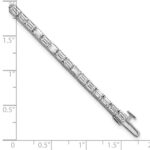 14k White Gold 7 carat Lab Grown Diamond VS/SI+ G+ Complete Emerald Tennis Bracelet - Image 6