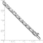 14k White Gold 10 carat Lab Grown Diamond VS/SI+ G+ Complete Emerald Bezel Set Tennis Bracelet - Image 6