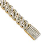14k 9 1/6 carat Lab Grown Diamond VS/SI+ G+ Complete 4mm Pav‚ Cuban Link 8 Bracelet