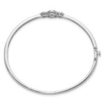 14K White Gold Complete 1/2 carat Diamond Halo Hinged Oval Bangle Bracelet - Image 2