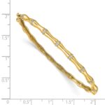 14k Bamboo Design Complete 1/4 carat Diamond Hinged Oval Bangle Bracelet - Image 3