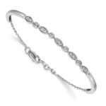 14k White Gold 1/2 carat Lab Grown Diamond VS/SI+ G+ Complete Bangle Bracelet