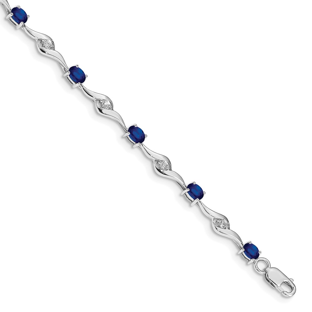 BM4473-SA-1W.jpg 10k White Gold Blue Sapphire/White Sapphire Bracelet - Image 1