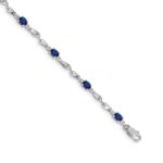 10k White Gold Diamond and Sapphire Bracelet