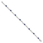 10k White Gold Diamond and Sapphire Bracelet - Image 2
