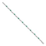 10k White Gold Diamond and Emerald Bracelet - Image 2