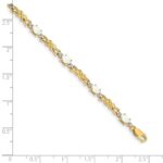 14k Complete Diamond and Oval Opal X-design 7.25 inch Bracelet - Image 3