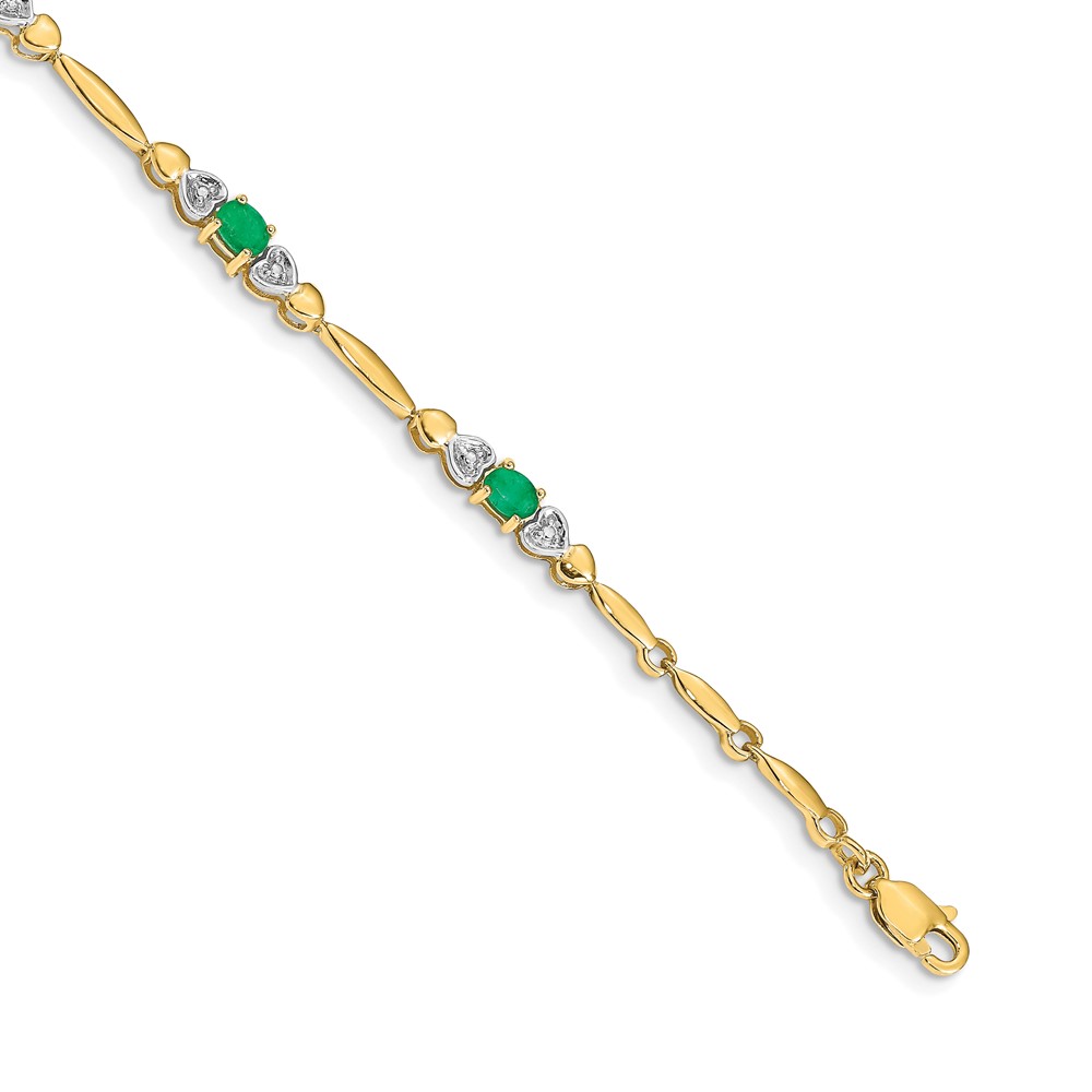 BM4479-EM-001-1YA.jpg 10k Diamond and Emerald Bracelet - Image 1