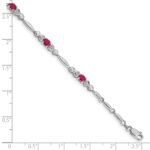 10k White Gold Diamond and Ruby Bracelet - Image 3
