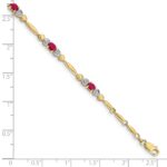 10k Diamond and Ruby Bracelet - Image 4