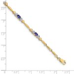 14k Complete Diamond and Oval Tanzanite Heart Design 7 inch Bracelet - Image 3