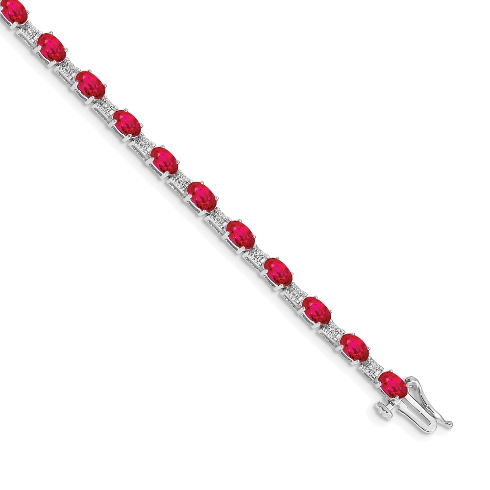 BM4481-RU-010-1WA.jpg 10k White Gold Diamond and Ruby Bracelet - Image 1