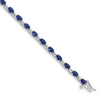 10k White Gold Diamond and Sapphire Bracelet