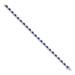 10k White Gold Diamond and Sapphire Bracelet - Image 2