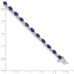 10k White Gold Diamond and Sapphire Bracelet - Image 3