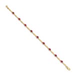 10k Diamond and Oval Ruby Bracelet - Image 2