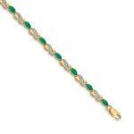 10k Diamond and Emerald Infinity Bracelet