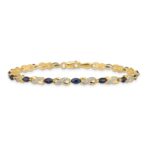10k Diamond and Sapphire Infinity Bracelet - Image 3